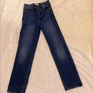 Dark Blue High-Waisted Jeans
